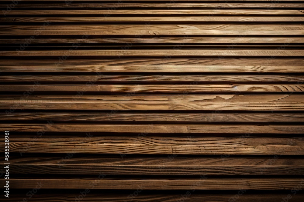  a wooden floor with a brown wooden slatted surface.  generative ai