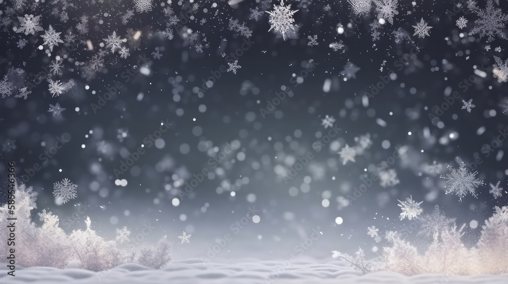 Snowflake background. Illustration AI Generative.