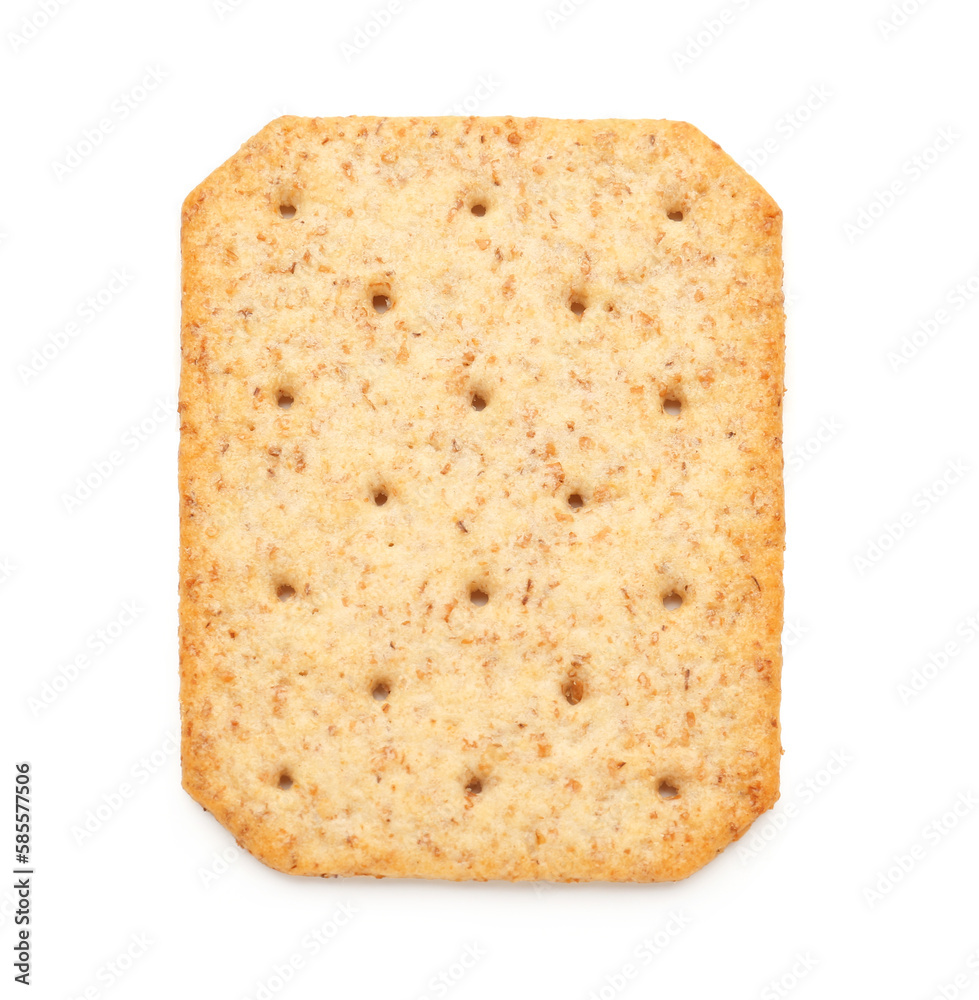 Tasty cracker isolated on white background