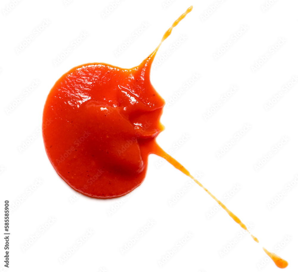 Drop of tasty ketchup isolated on white background