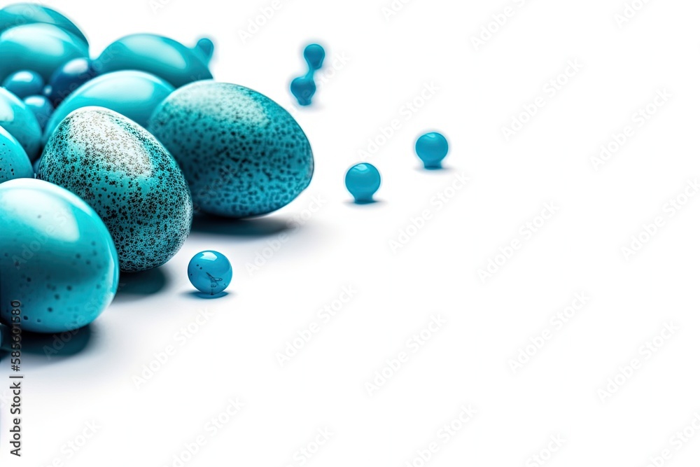 nest with speckled blue eggs. Generative AI