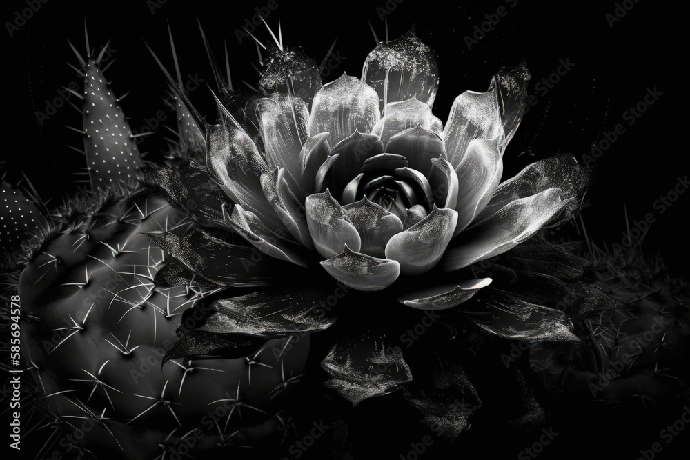 monochromatic cactus plant. Generative AI