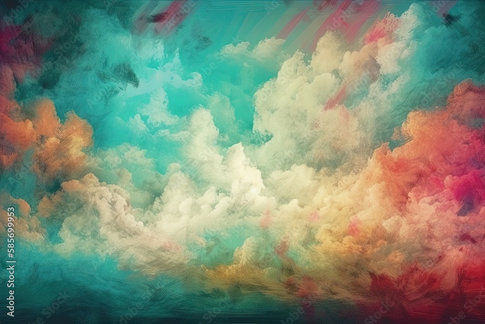 Colorful Clouds in the Sky Paintin. Generative AI