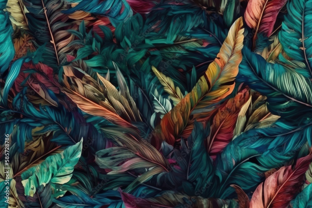 Colorful Autumn Leaves Up Close. Generative AI