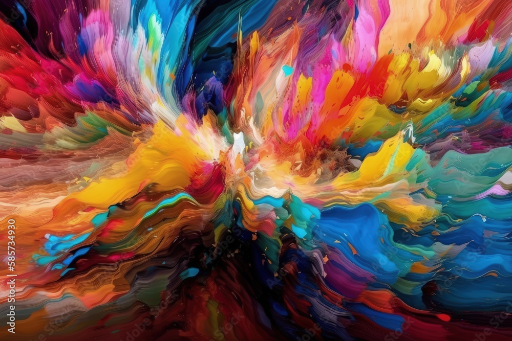 vibrant and colorful abstract painting. Generative AI