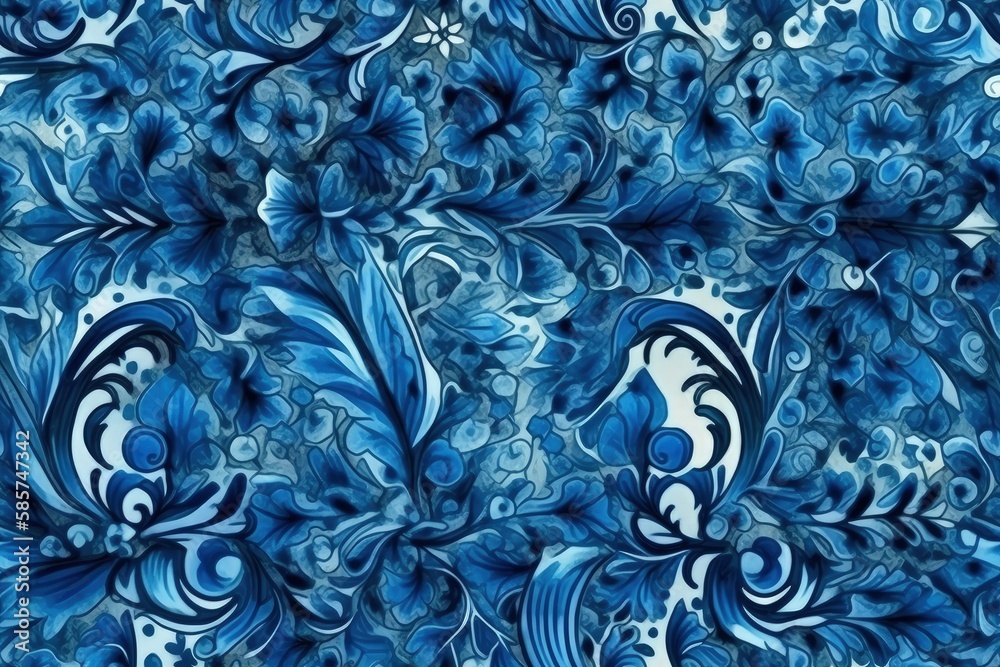 blue and white swirling pattern. Generative AI