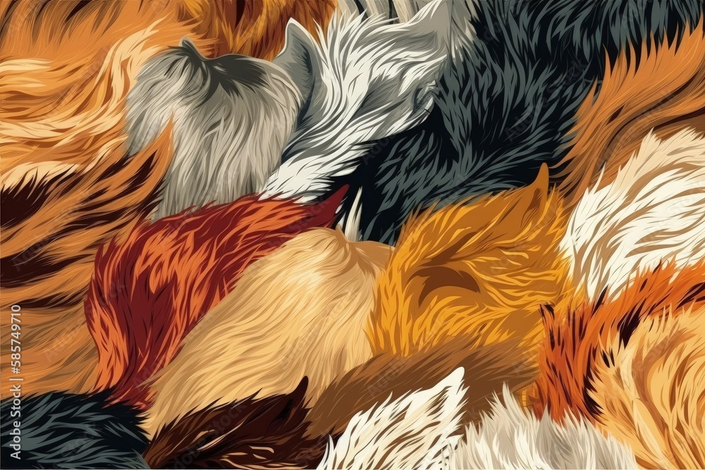 detailed close-up of an animals fur pattern. Generative AI