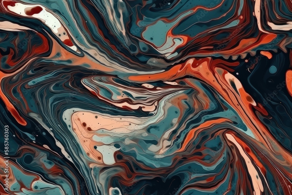 an abstract painting with vibrant colors and geometric shapes. Generative AI