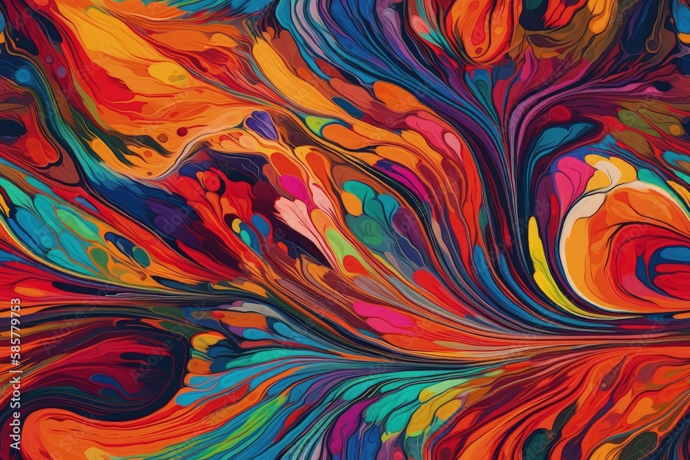 an abstract painting with vibrant colors and bold brushstrokes. Generative AI