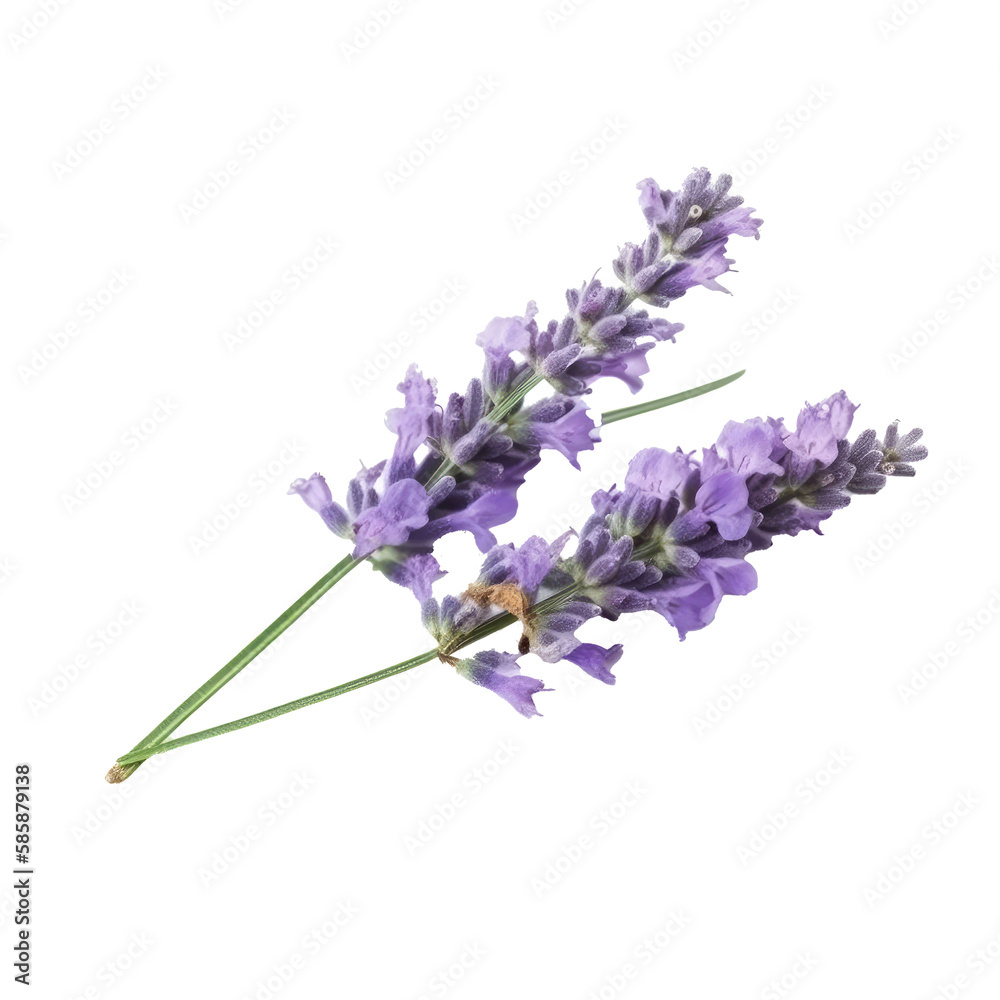 Lavender flower isolated. Illustration AI Generative.