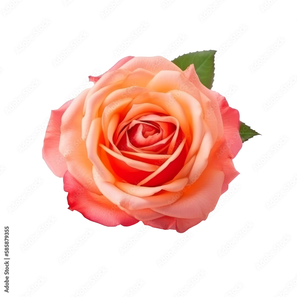 Rose flower isolated. Illustration AI Generative.