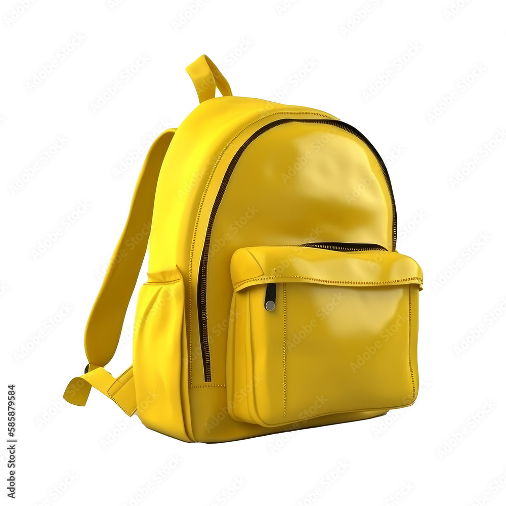 School backpack isolated. Illustration Generative AI.