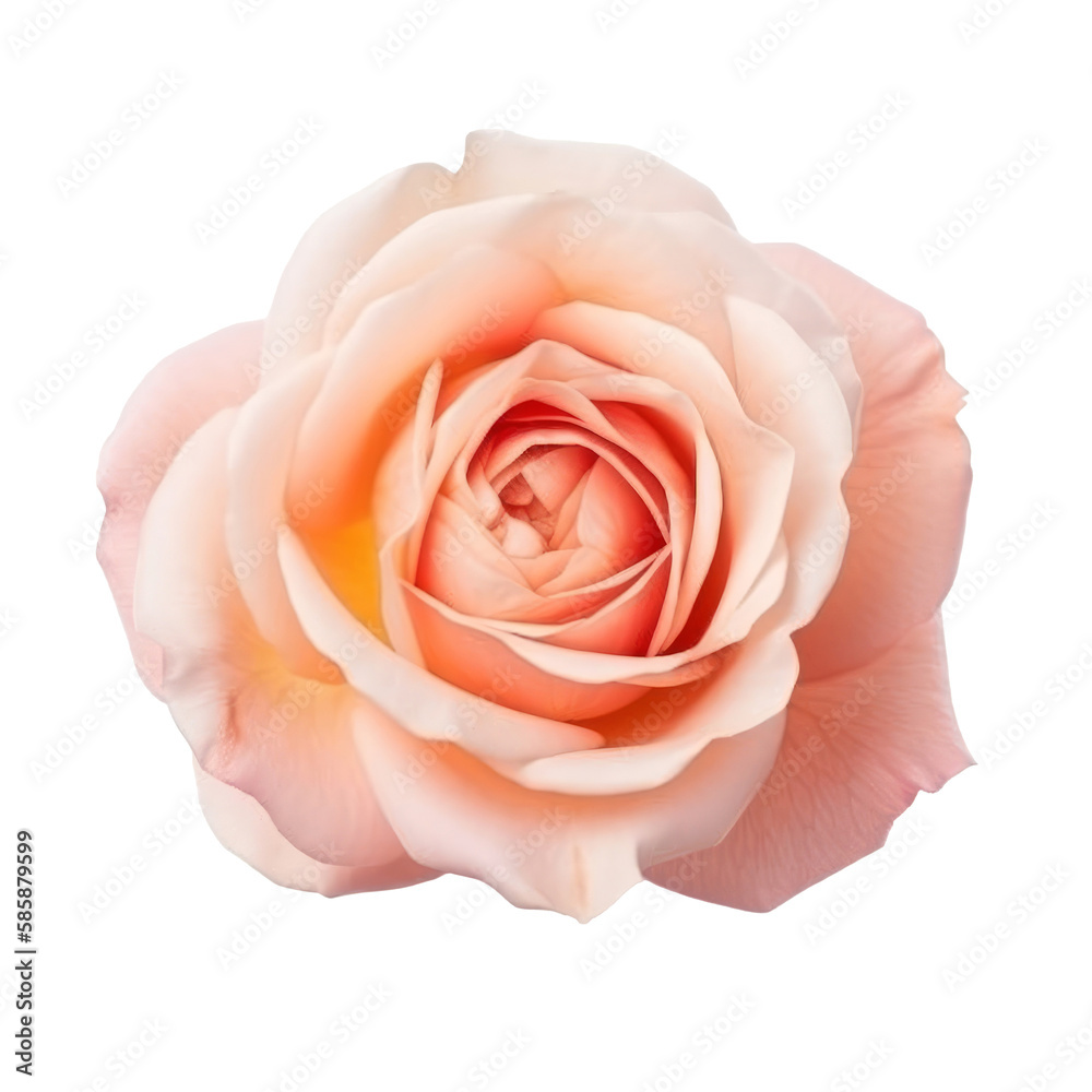 Rose flower isolated. Illustration AI Generative.