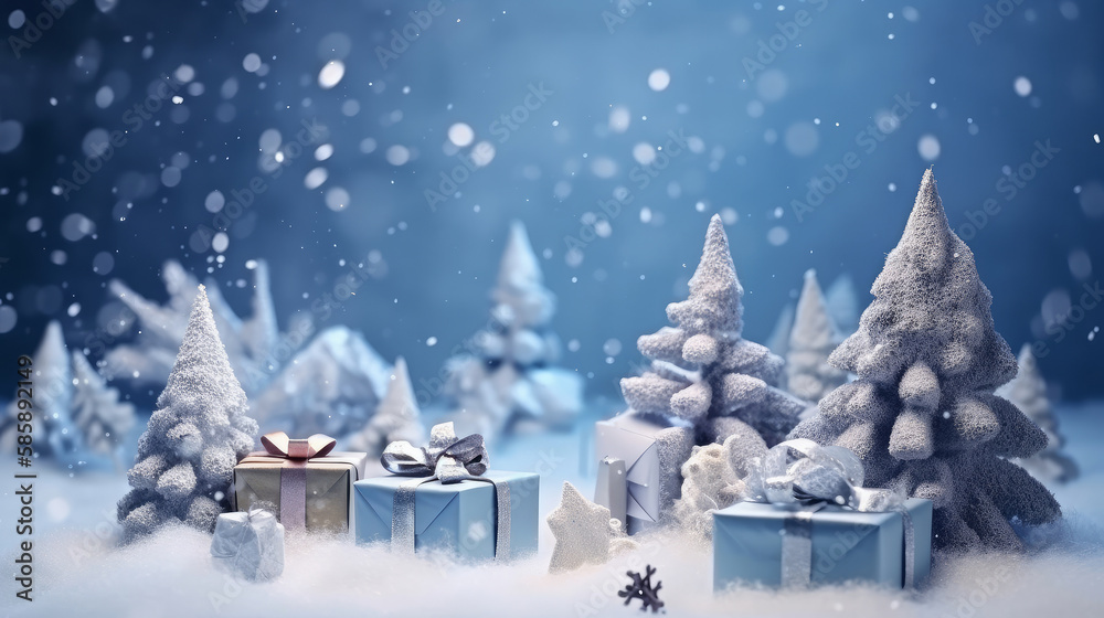 Christmas background. Illustration AI Generative.