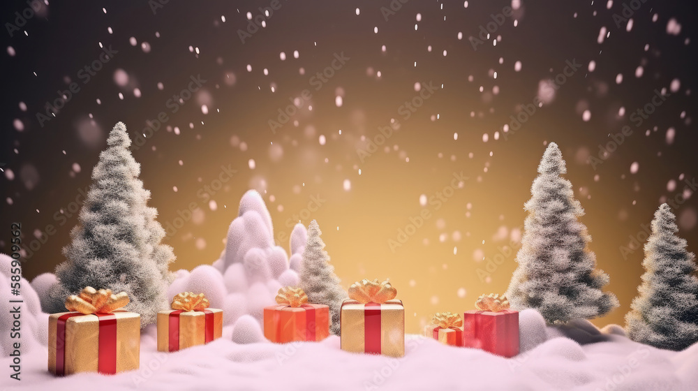 Christmas background. Illustration AI Generative.