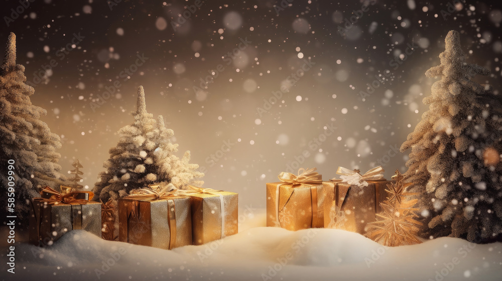 Christmas background. Illustration AI Generative.