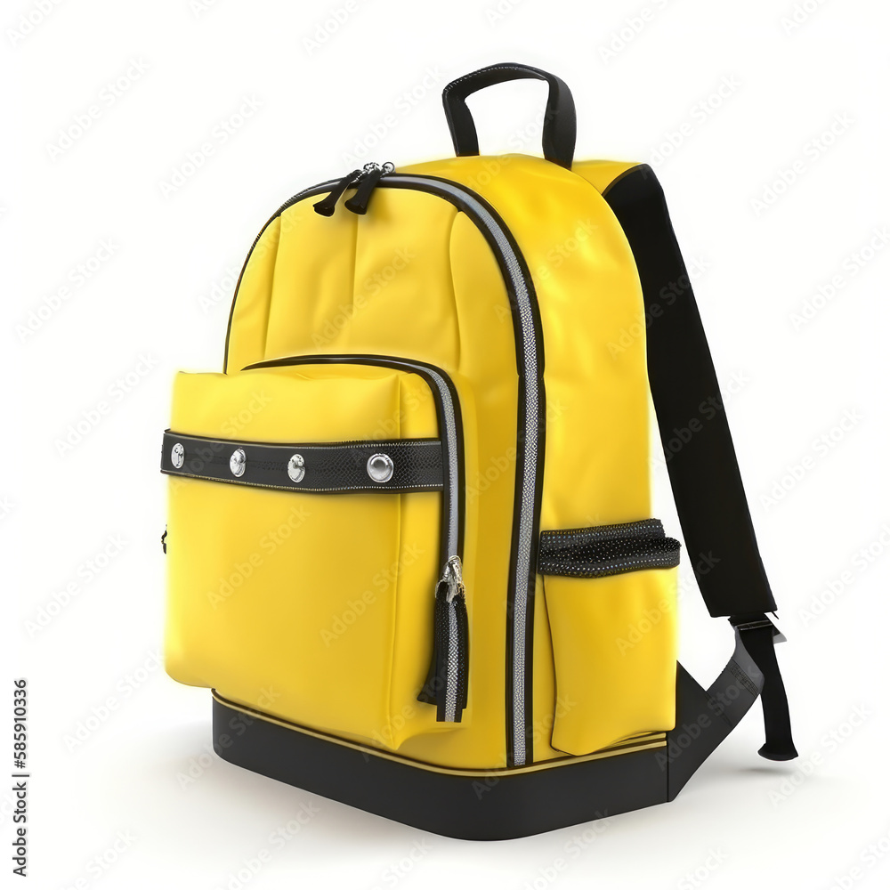 School backpack isolated. Illustration AI Generative.