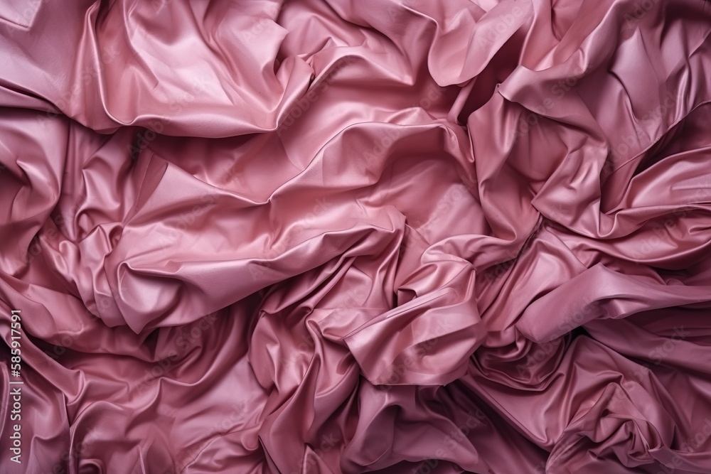  a close up of a pink fabric with a very large amount of fabric on its side and a small amount of f