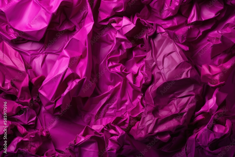  a purple background with a lot of crumpled paper on its sides and the bottom half of the image par