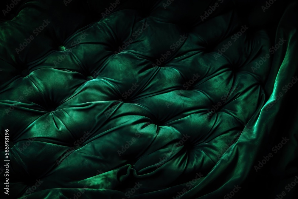  a close up view of a green leather material with a black background photo of a green leather materi