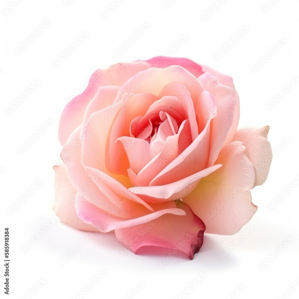 Rose flower isolated. Illustration AI Generative.