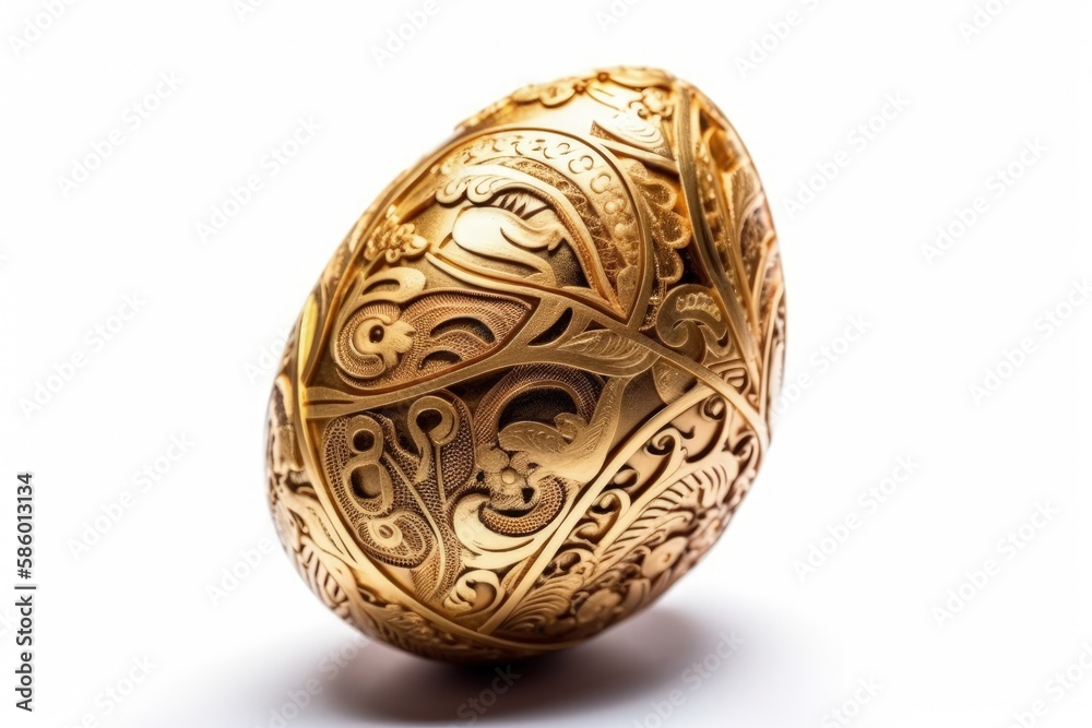 Golden Egg with Intricate Designs created with Generative AI technology