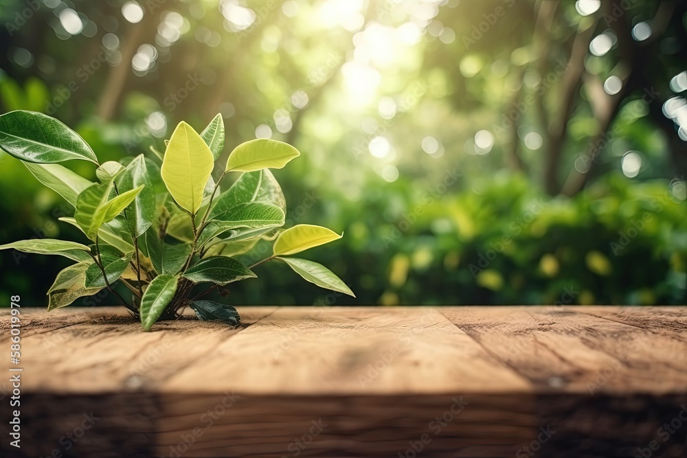 plant sprouting from a wooden log created with Generative AI technology