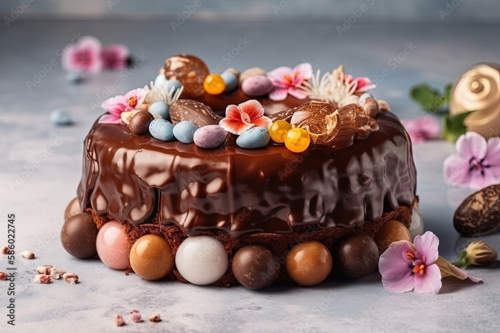 delicious cake with frosting and decorations on a table for a special occasion created with Generati