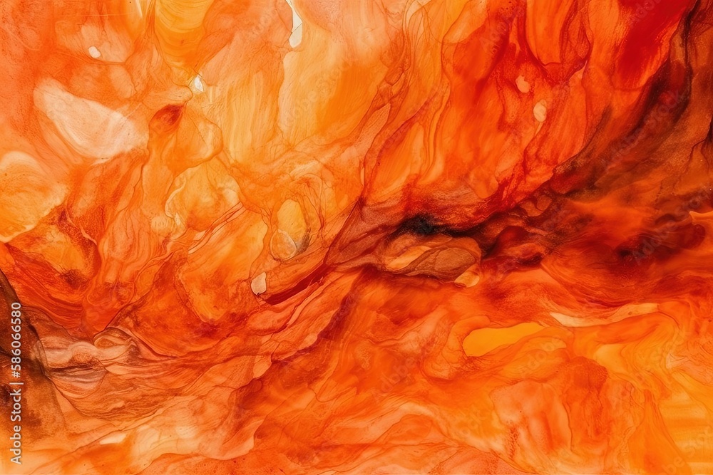 abstract painting with warm colors on a blank canvas created with Generative AI technology