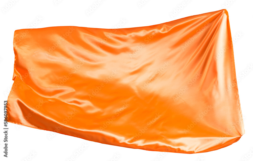 Orange cloth flutters