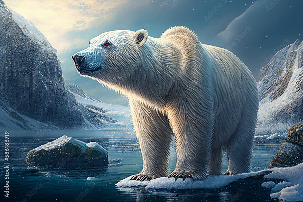 AI generates illustrations polar bears