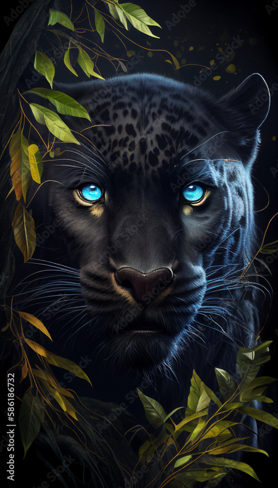 AI generates illustrations panther