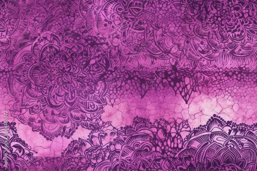 detailed purple background pattern with ornate designs created with Generative AI technology