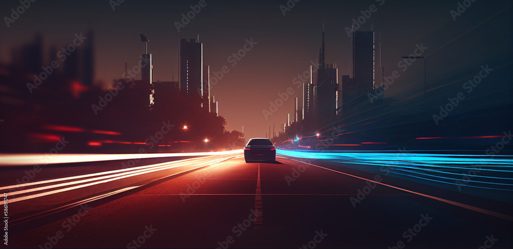 AI-generated car highway illustration