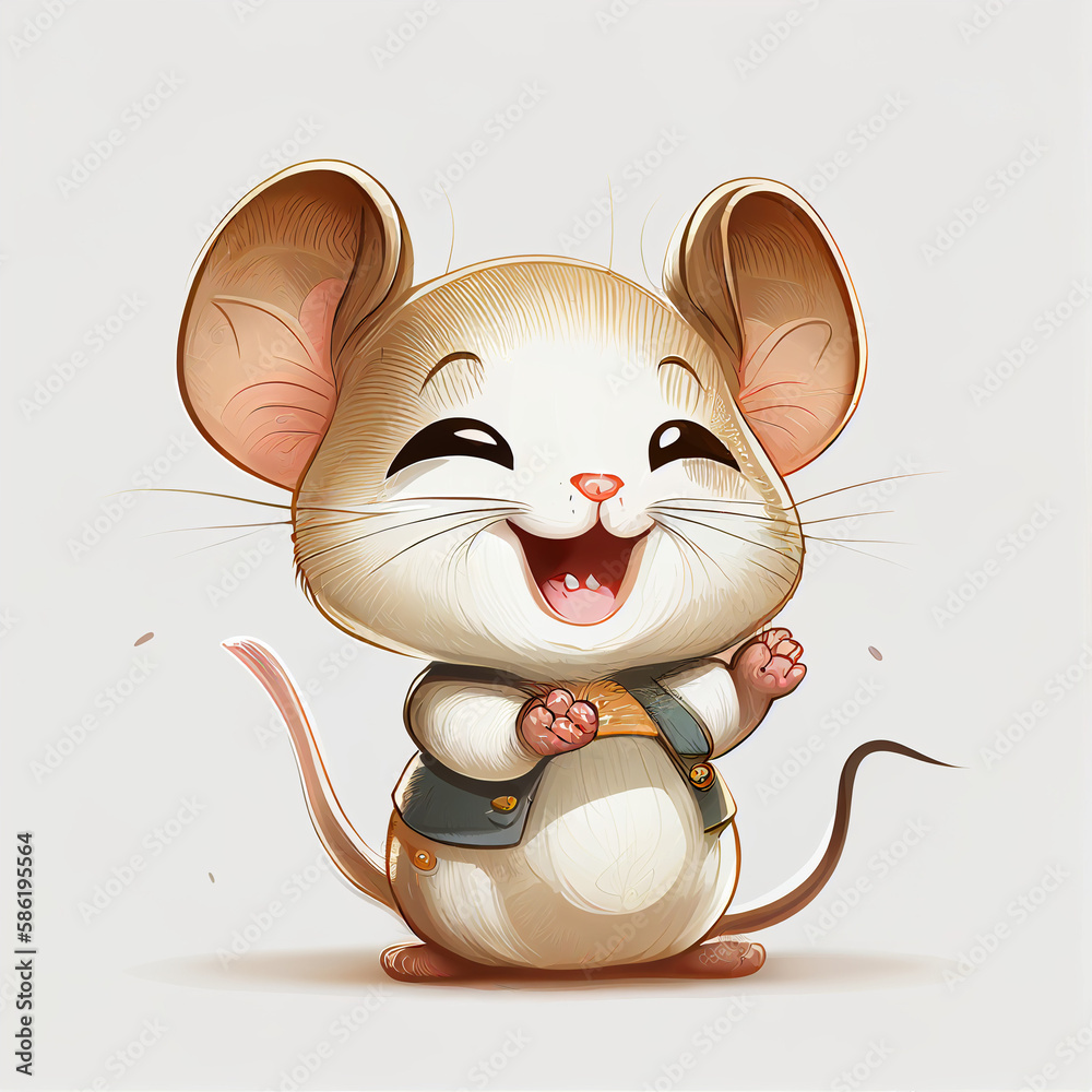 AI generates illustrations cute little mice