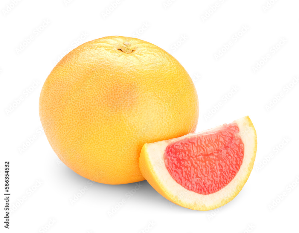 Ripe grapefruit isolated on white background