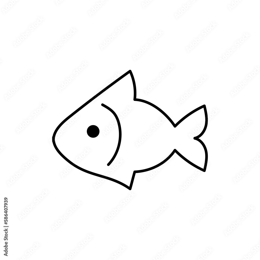 Small fish on white background