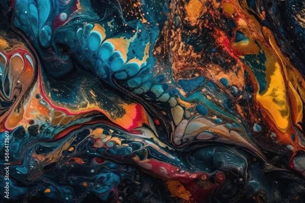 vibrant and colorful painting with intricate details. Generative AI