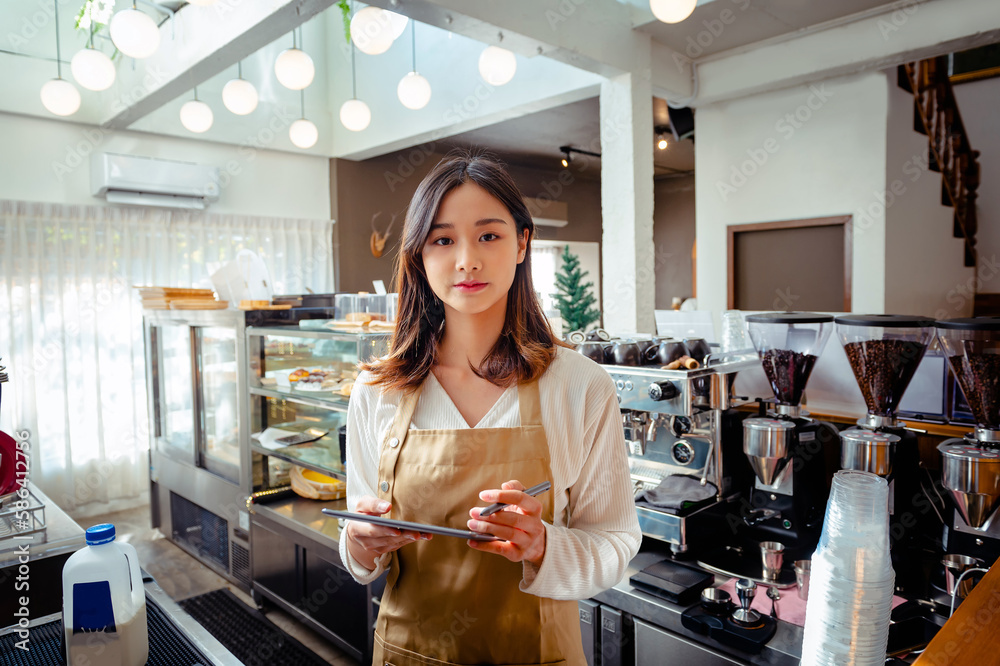 female coffee shop owner