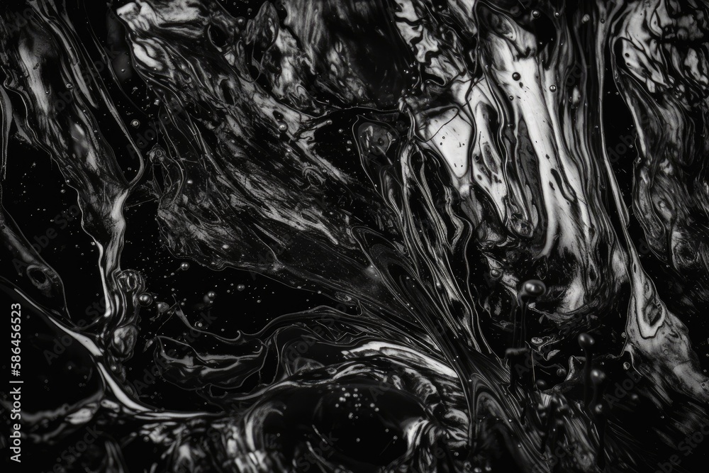 black and white water landscape. Generative AI