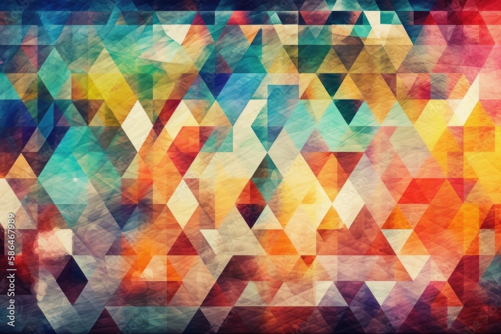 vibrant triangular abstract background. Generative AI