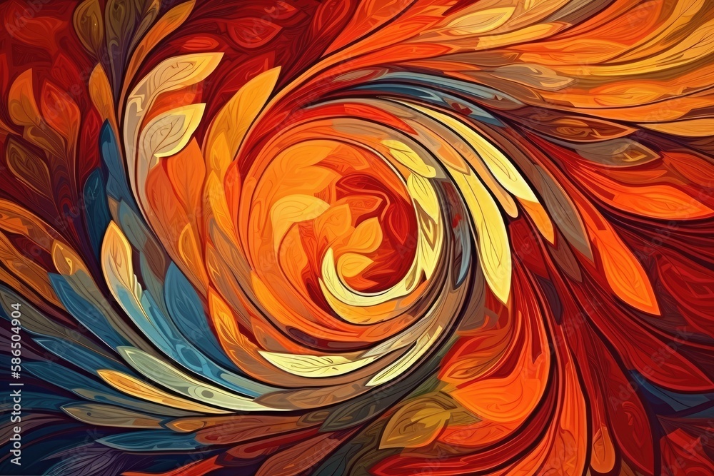 an abstract painting with colorful swirls and patterns. Generative AI