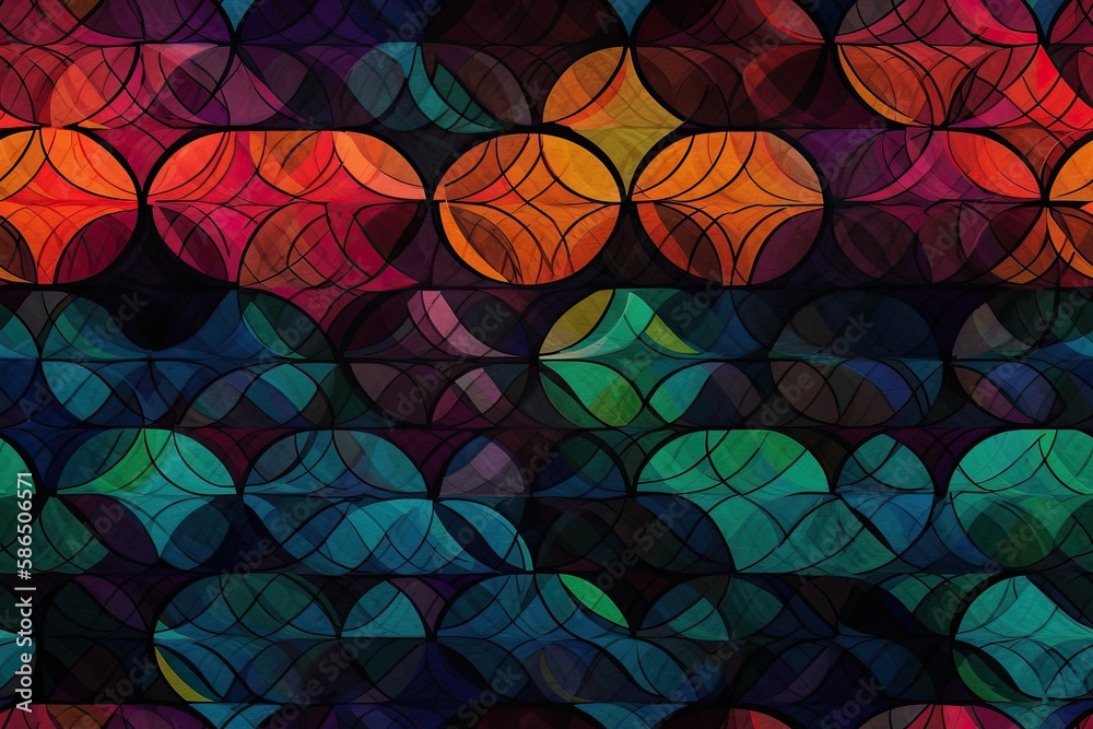 vibrant and lively background filled with colorful circles of varying sizes. Generative AI