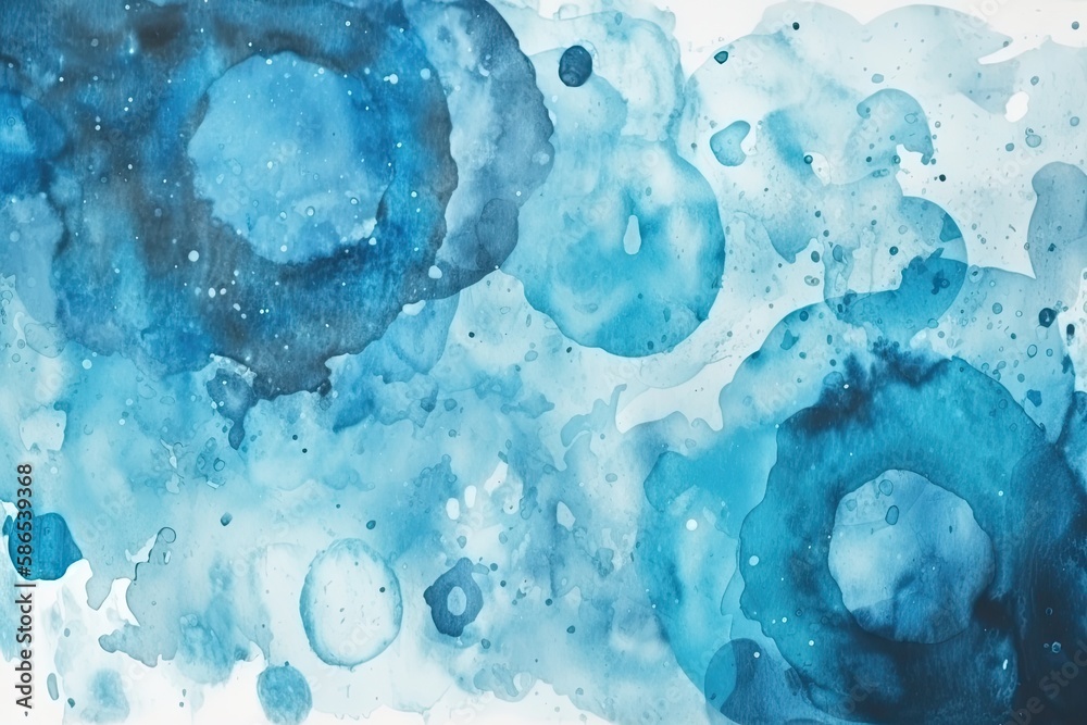 blue and white bubbles on a white background. Generative AI