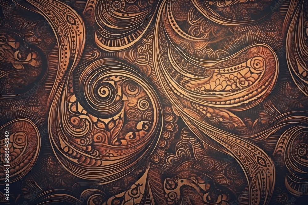 highly detailed and intricate pattern on a wall up close. Generative AI