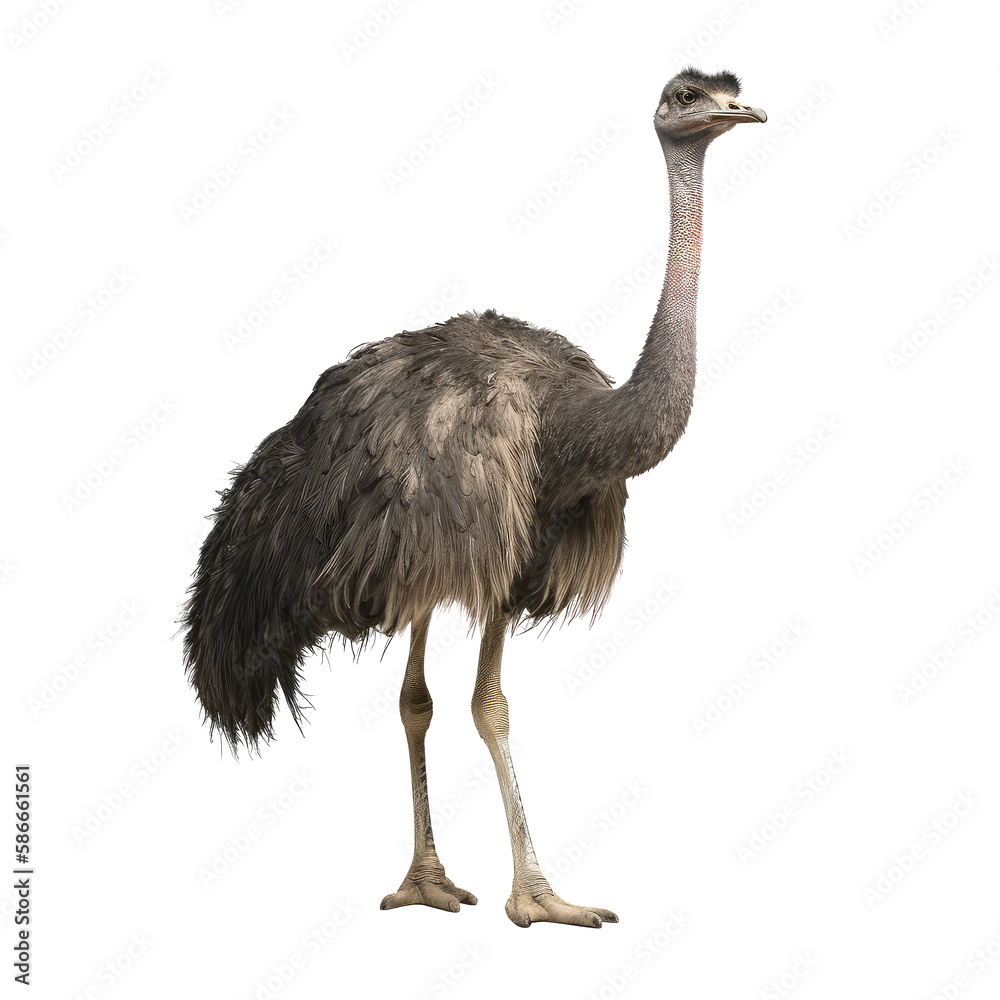 ostrich isolated on white