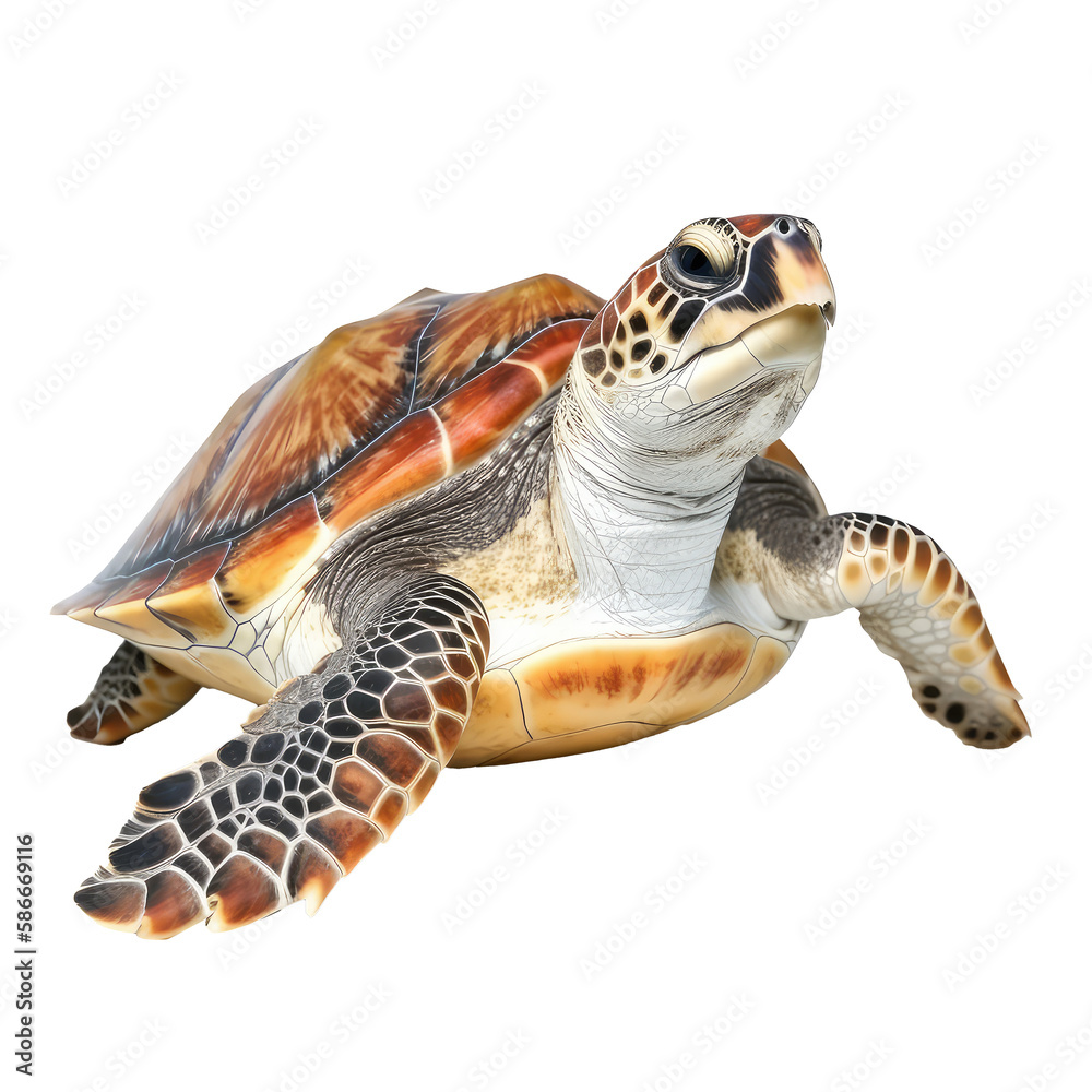 sea turtle isolated on white