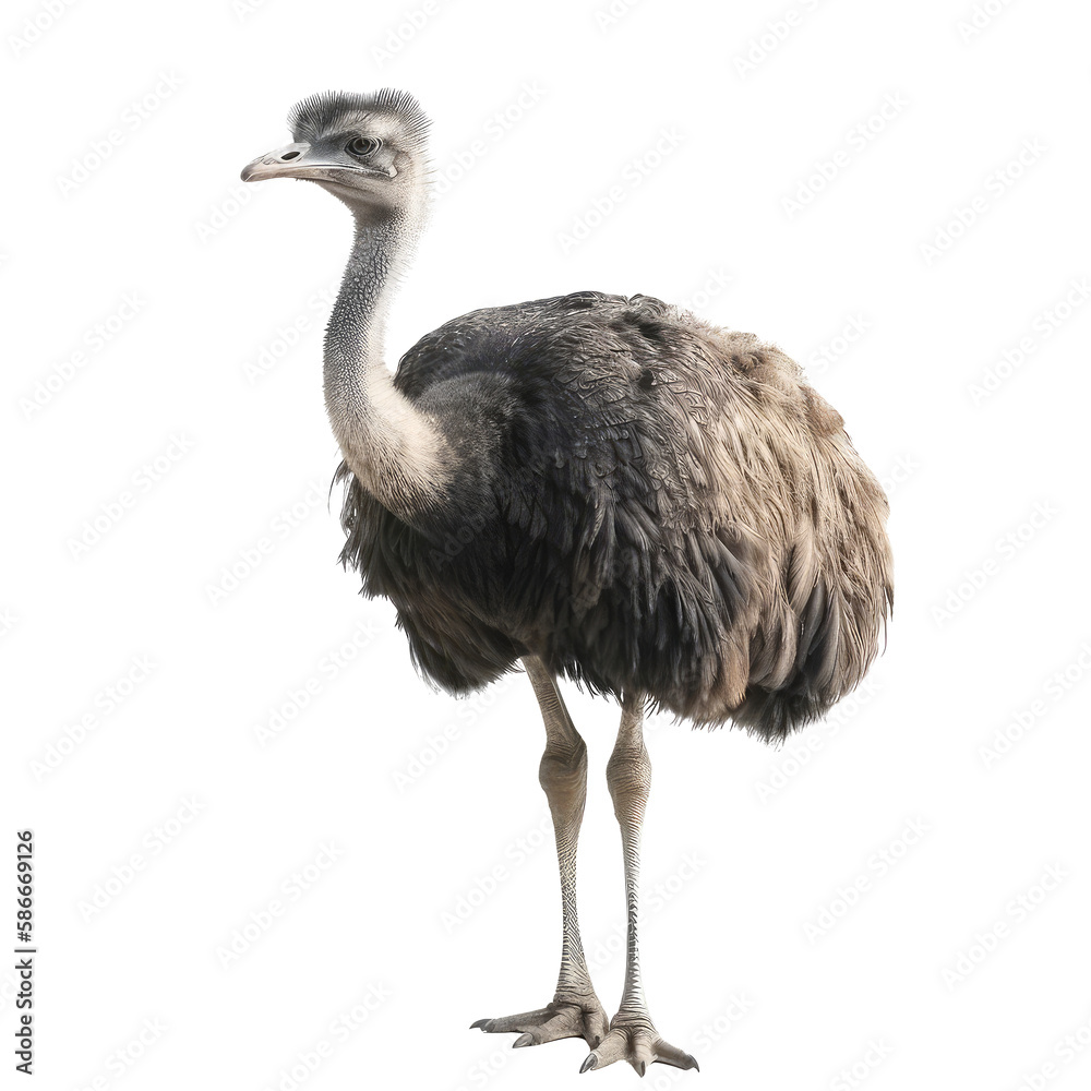 ostrich isolated on white background