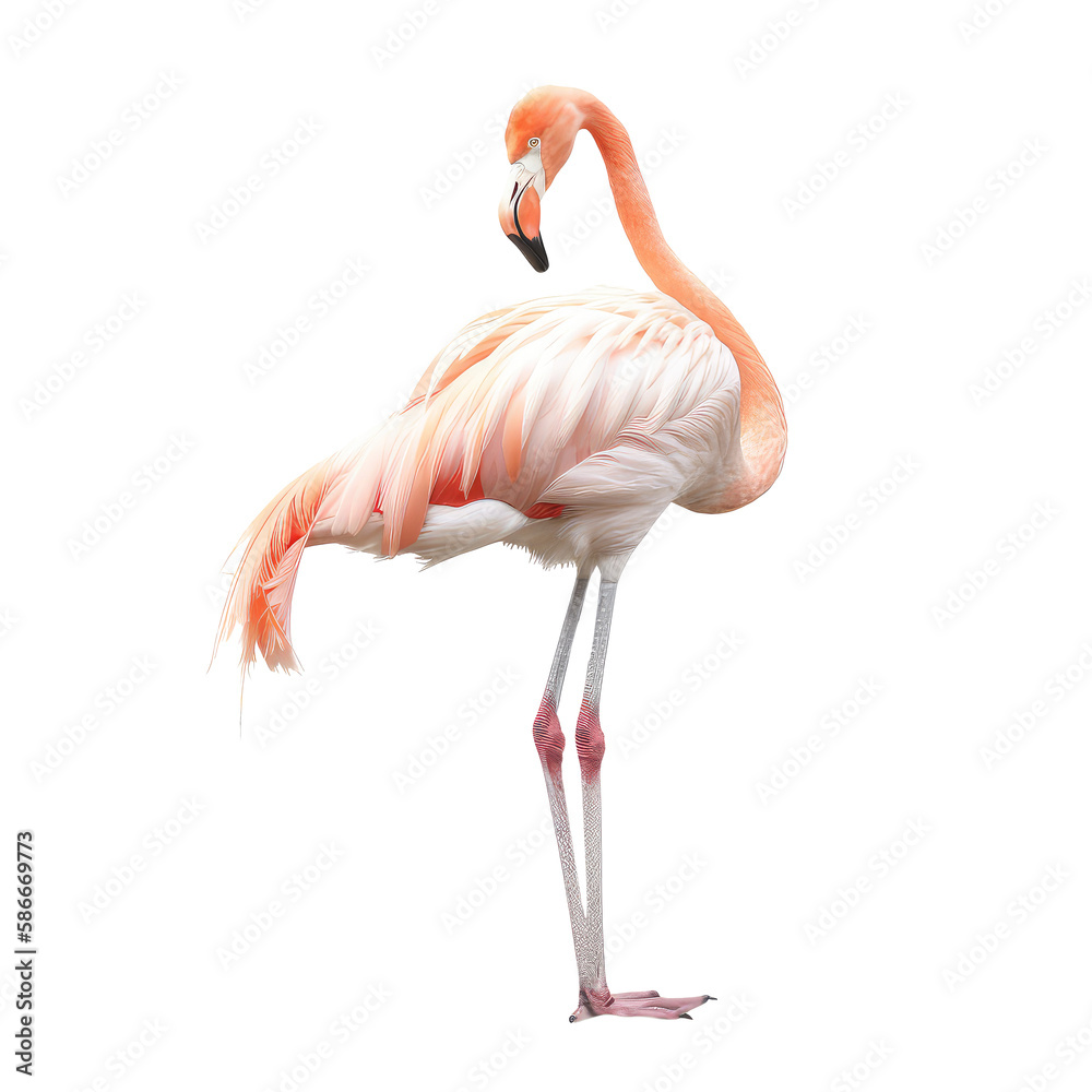 flamingo isolated on white