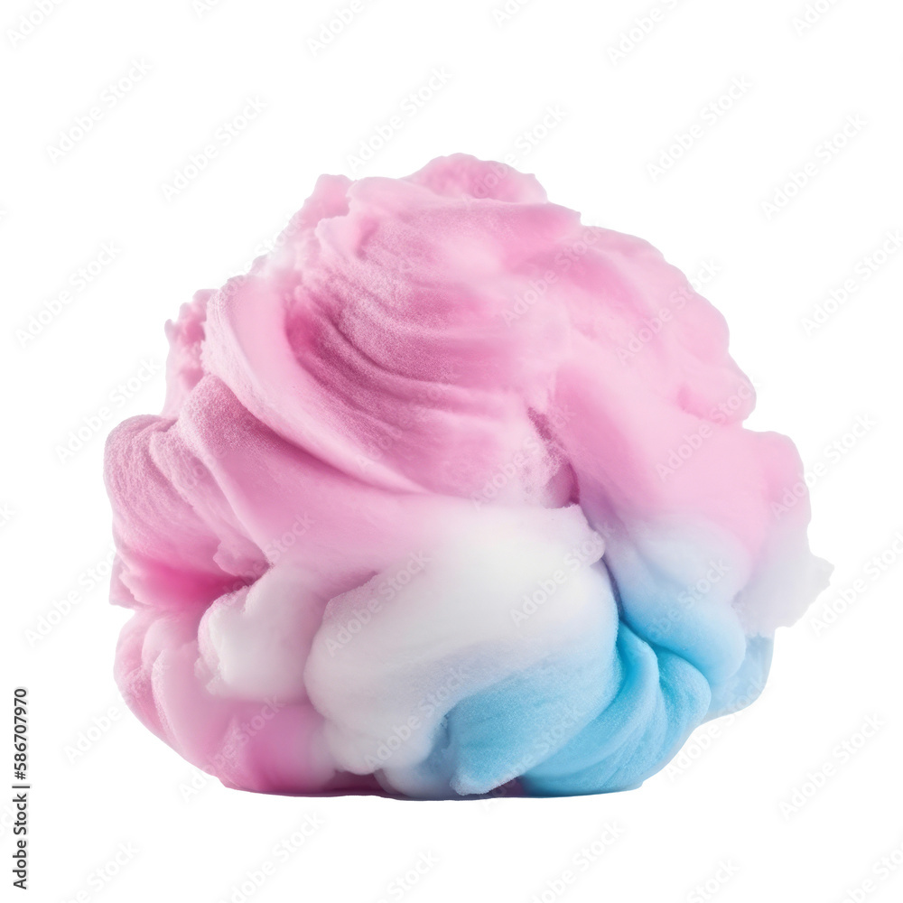 Sweet cotton candy. Illustration AI Generative.